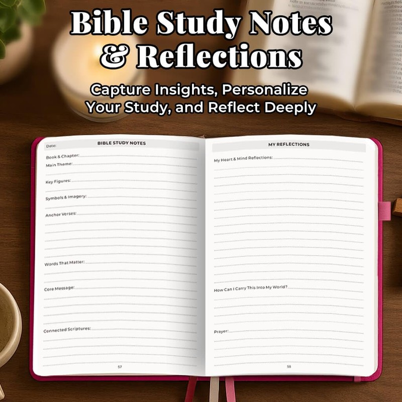 Bible Study Journal for Women – Guided Christian Notebook with