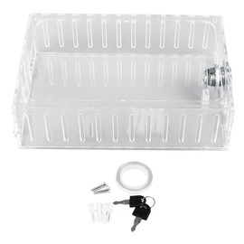 HAOHIZE Thermostat Cover with 2 Key, Universal Thermostat Lock Box with Key Easy to Install Transparent Home Thermostat Guard Plastic Thermostat Wall Mounting Plate Thermostat Protective Cover
