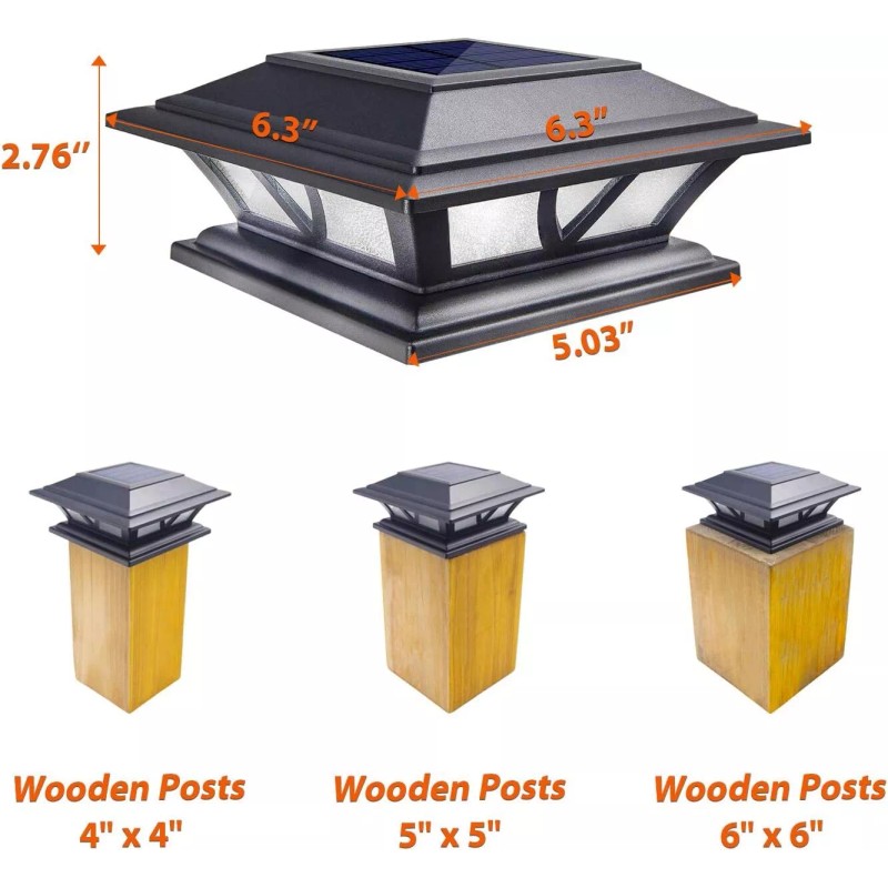 SIEDiNLAR Solar Post Lights 2 Pack Black Led Waterproof Dual