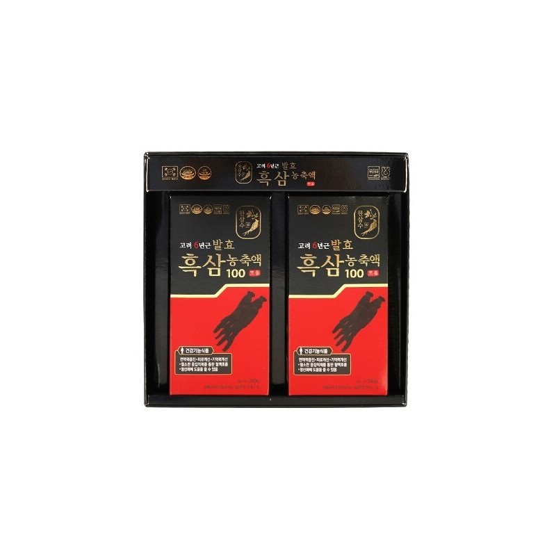 한삼수 고려6년근 발효흑삼농축액100 240g x 2병 Hansamsu 6-Year-Old Fermented Black