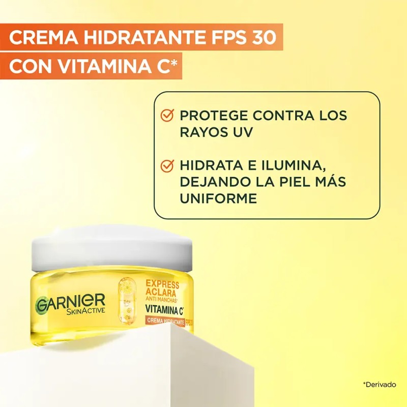 Crema Hidratante Tono Uniforme Express Aclara FPS30 50 ml Garnier