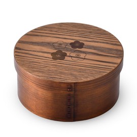 J-kitchens Ume Komon Wooden Hitsu, Approx. 4 to 5 pieces, Φ8.3 x 3.7 inches (21 x 9.5 cm)