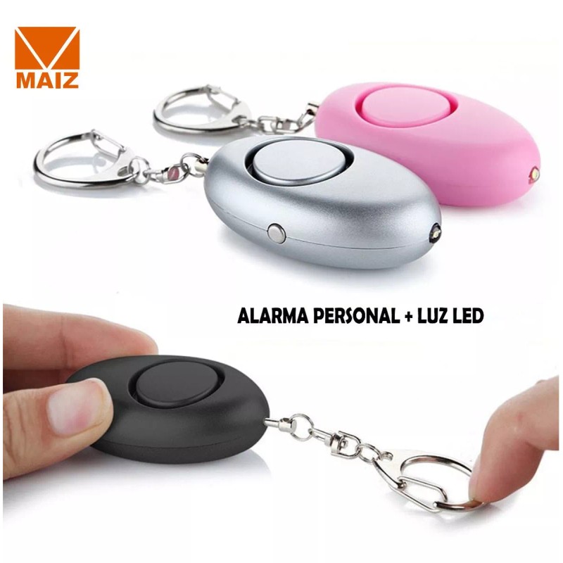 Maíz Alarma Personal Llavero Sonido + Luz Led Defensa Personal