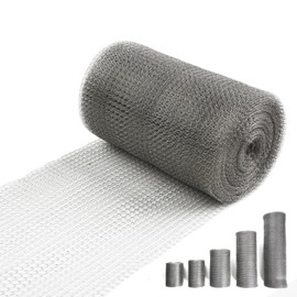 6" X 50 ft 304 Stainless Steel Mesh, Wire Mesh for Plants, Hole Fill Fabric Gap Blocker, Double Layer Metal Mesh Roll, Flexible Stretchy for Garden House and DIY (D-6" X 50 ft)