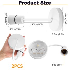 2 Pack Ceiling Pendant Light Fitting, B22 Lamp Holder 8.5”(215mm) Ceiling Hanging Lights Fixtures Modern Hanging Light Fixture Kit for Kitchen Living Room Bedroom Dining Room DIY Pendant Lighting