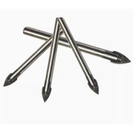 Glass Tile Drill Bits, 4-Piece Set, Silver and Black, Carbide Tip