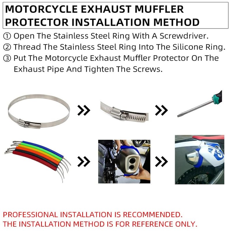 JFG Racing Universal Motorcycle Exhaust Muffler, Protective Cover for Dirt