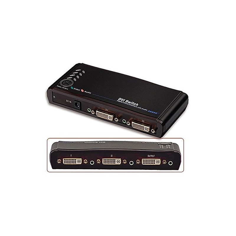 Lindy 4 Port DVI Audio/Video Switch (38032)