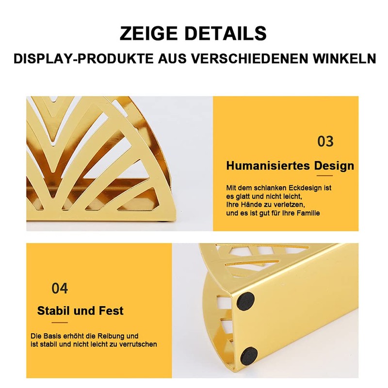 Napkin Holder, 2 Pieces, Simplicity Stainless Steel Triangle, for Kitchen