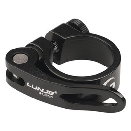 QEZEZA Bicycle Seatpost Clamp 1PC 34.9mm Aluminum Alloy Seat Clamp Quick Release Backseat Lightweight Easy Installation Bolt-On Road Mountain Cross Bike Cycling Black