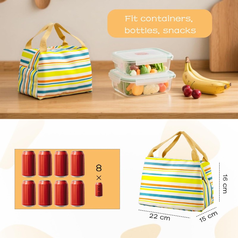 Ouqiesli Cute Small Lunch Bag Insulated Lunch Tote Bag Lunch