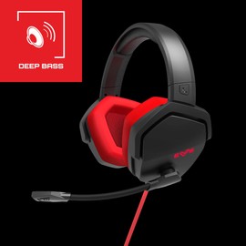 Energy Sistem ES Gaming Headset ESG 4 Surround 7.1 Netz (LED-Lichter, 7.1 Surround-Sound, Leder-Kreiselpolster), Rot