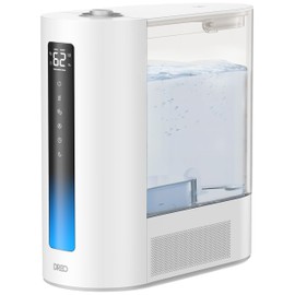 Dreo 6L Humidifier Large Room, Warm & Cool Mist Humidifiers for Bedroom, 60H Runtime, 12H Timer, Top Fill, Humidity Indicator Light, Baby, Plants, Easy Clean, HM713