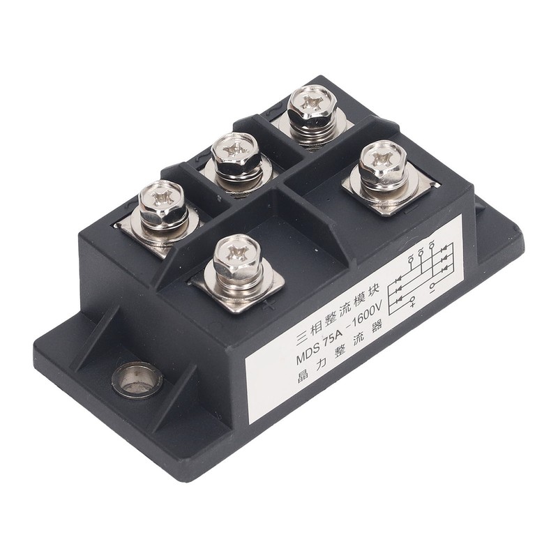 3 Phase Bridge Rectifier 75A 5 Terminal ABS Brass Heat