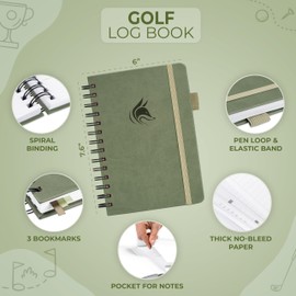 Clever Fox Golf Log Book – Small Training & Scorecard Journal – Pocket Notebook – Golf Practice Accessories & Gifts Ideas for Men (Cypress)