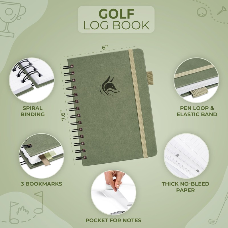 Clever Fox Golf Log Book – Small Training & Scorecard