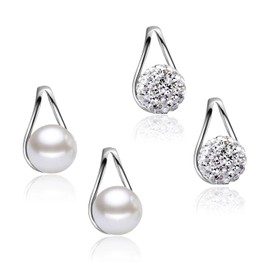 Qimily Quality Freshwater Cultured Pearl Earrings Leverback Dangle Stud Silver Gold Pearl Hoop Earrings For Women