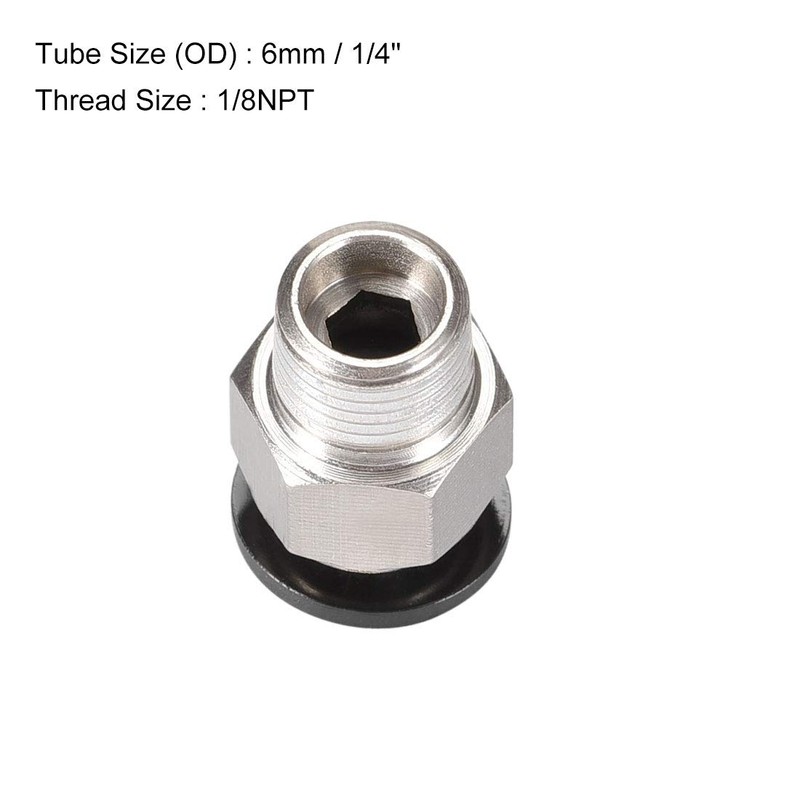 sourcing map Straight Pneumatic Push to Quick Connect Fittings 1/8NPT