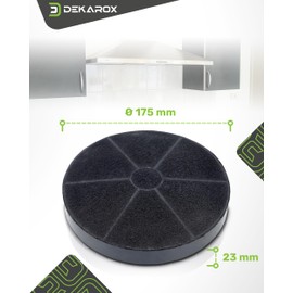 DEKAROX Carbon Filter Activated Carbon Filter 175 mm Diameter for Respekta MIZ0031 MIZ 0031 PKM C04 CF100 for Cooker Hood