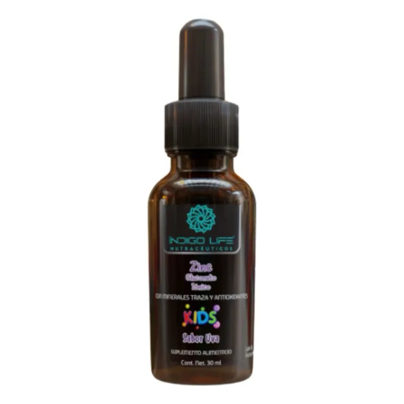 Zinc Ionizado Kids Sabor Uva 30 Ml Indigo Life Uva