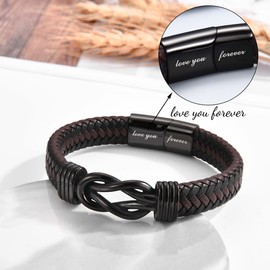 Shuxin Birthday Gifts for Son, Son Bracelet Gifts from Mum and Dad, Christmas Gifts for Boys, Leather Bracelet Jewellery Presents for Thanksgiving Day