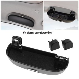 EMSea Sunglasses Case with Installation Tools Compatible with Toyota CHR, Corolla, RAV4, Yaris, Camry Car Sunglasses Storage Box Organizer Interior Accessories Black