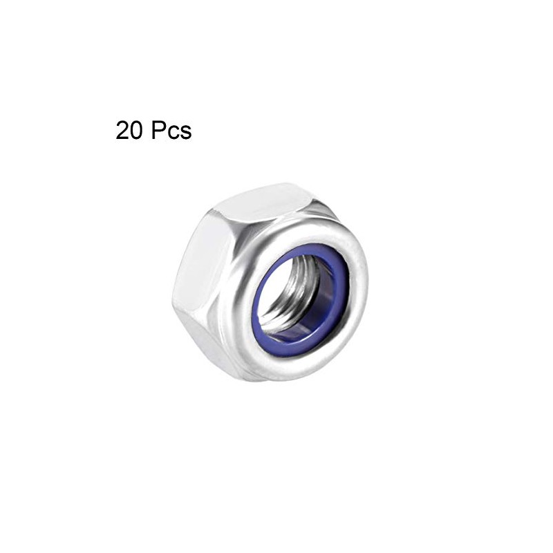 sourcing map Hex Lock Nuts - M10 x 1.5mm Stainless