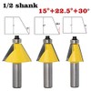Bevel Cutter Set 1/2" Shank Bevel Woodworking Corner Round Cutter