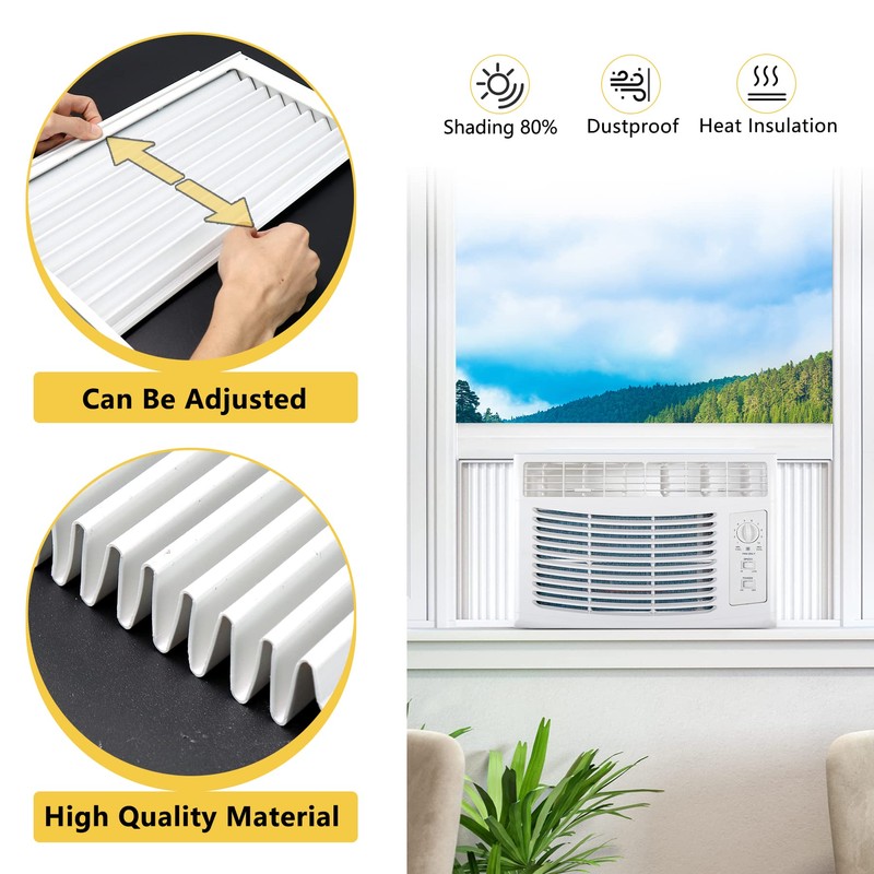 Powrocket Window AC Side Panel with Frame Set,Air Conditioner Accordion