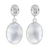 Classy Double Oval White Mother of Pearl Inlay .925 Sterling