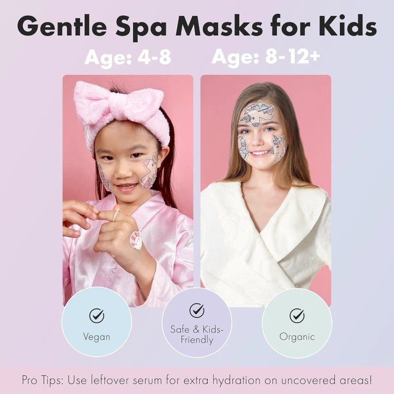 Set De 20 Mascarillas Faciales De Unicornio Para Niños, Orgá