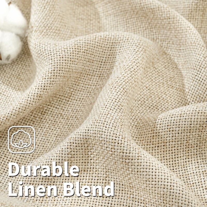 BGment Beige Linen Curtains 84 Inch Long for Living Room