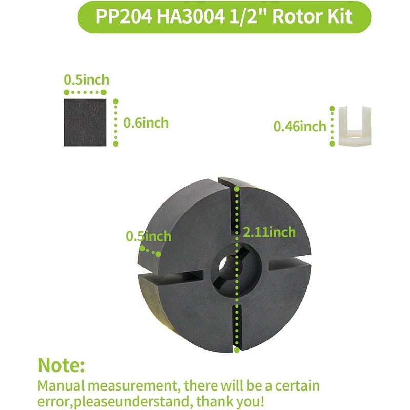 New Replacement PP204, HA3004 1/2" Rotor Kit for Desa, Reddy,