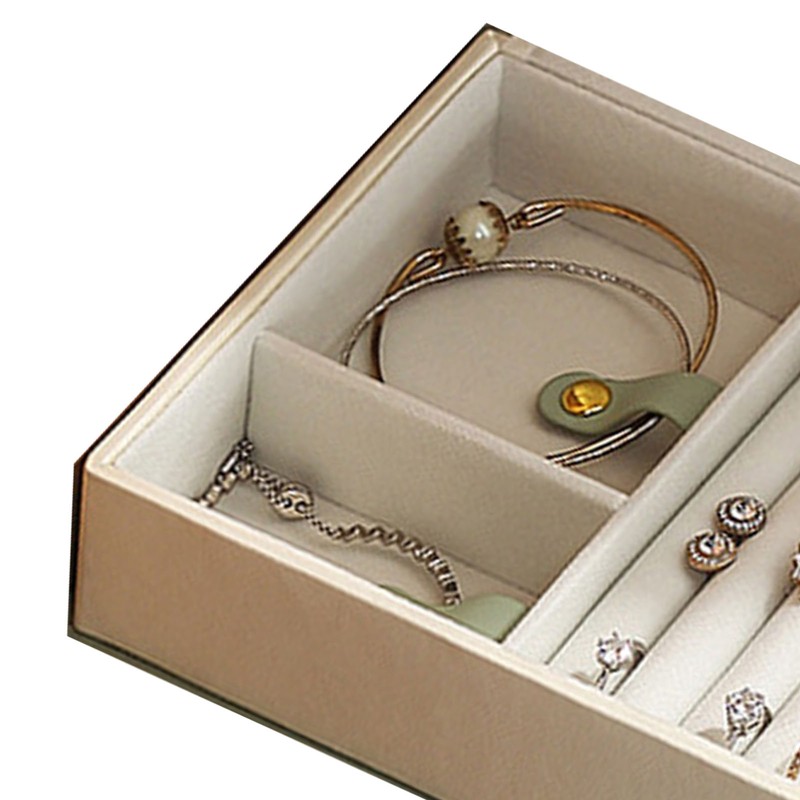 Jewelry Box Magnetic Closure Double Sided Large Capacity Decorative PU