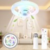 Demiawaking Fan LED Ceiling Fan with Lighting, Universal E27 LED