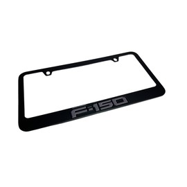 Eurosport Daytona - Compatible with 2021-2024 Ford F-150 Monochromatic Black - Black License Plate Frame