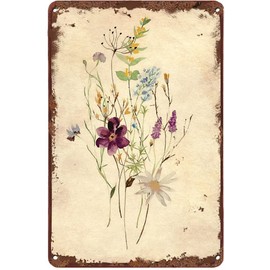 Graman Creative Metal Tin Sign Wildlife Flower Funny Tin Sign Summer Wall Decor Farmhouse Decor for Home Cafes Office Store Pubs Club Sign Gift Plaque Metal Tin 12 X 8 INCH CF-AA142