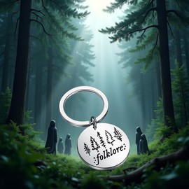 BWESOO Silver Music Gift Folklore Keychain Album Inspired Gift Fans Car Keychain Women's Keyrings and Keychains