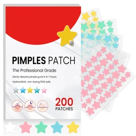 para el acne,parches para acne,Parches para el acné con forma de estrella, parches para granos, 200 unidades. Reducen el enrojecimiento y absorben las secreciones (rojas).
