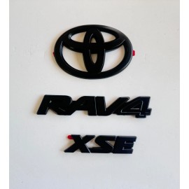 Toyota OVERLAY !! 2019 - 2024 TOYOTA RAV4 XSE AWD HYBRID MATTE BLACK OUT EMBLEMS KIT