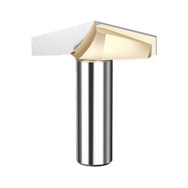 TavRav 1/2inch Shank V Groove Router bit 150 Degree 42mm Dia Carbide Tipped CNC v bit for Woodworking Engraving Carving