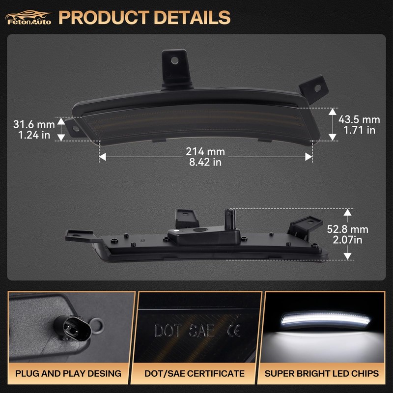 Sequential White LED Side Marker Lights For 2025 2026 Chevy