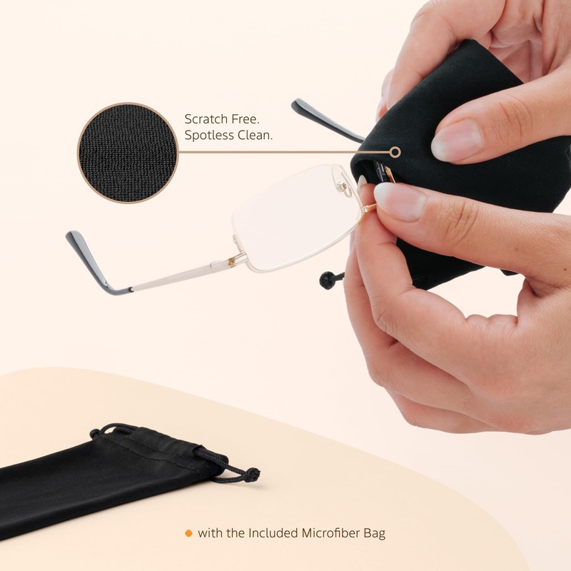 TruVision Readers 3 Pk - Gold Metal Frames and Clear