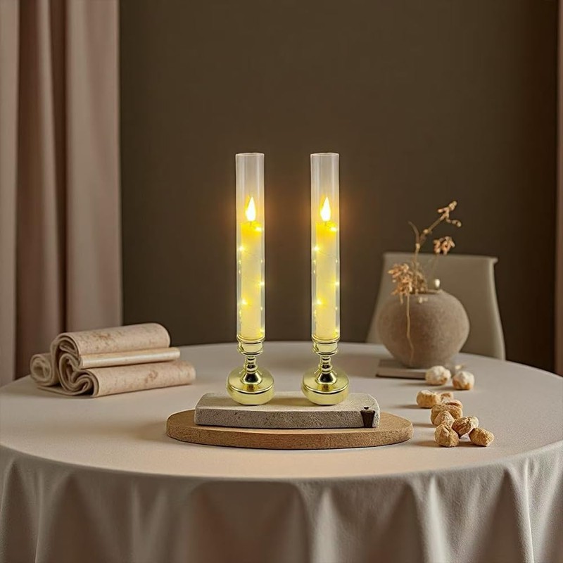 4 Pcs Flameless Candle with Remote Timer, Flickering Battery Operated