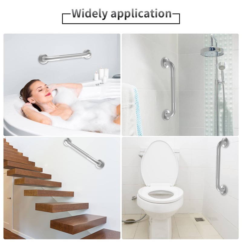 2 Pack 18 Inch Grab Bars for Bathtubs and Showers,