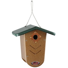 Kettle Moraine Recycled Moraine Bird House Nest Box for Wrens & Chickadees (Green/Chocolate)