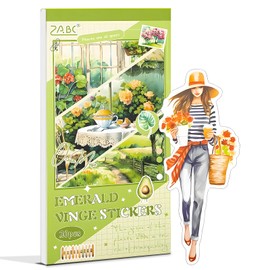 Snycler Green Tree Series Sticker Book - 20 Sheets Vintage PET Stickers for Scrapbooking, Junk Journaling, Ephemera, and Decorative Crafts - Pre-Cut Nature Design Stickers