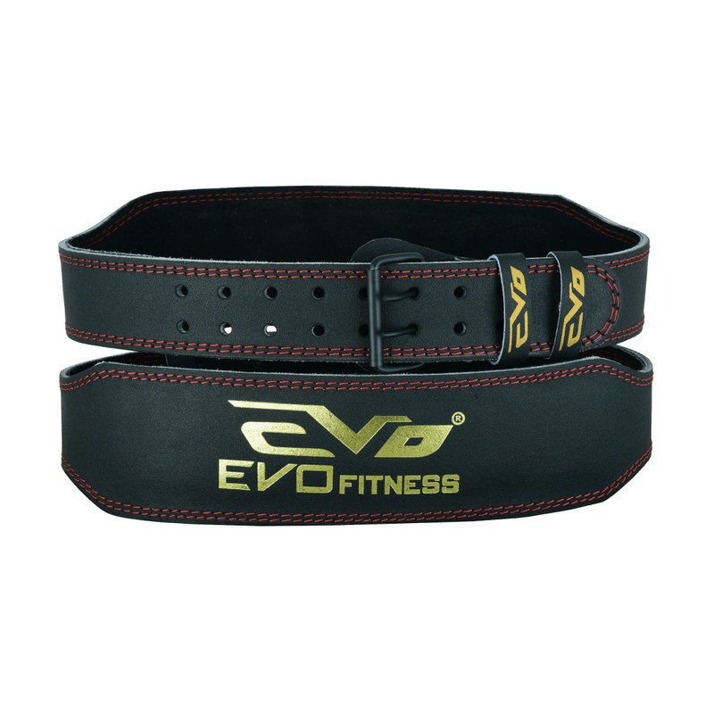EVO Fitness 4" Pure Leather Gym Belts Weightlifting Straps Back