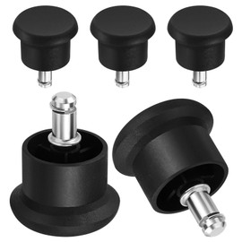 Sewroro 5pcs Chair Glides Replacement Stationary Castors Office Chair Stool Swivel Caster Wheels to Fixed Wheel Glide and Stopper (Black)