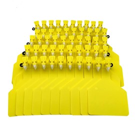 50Pcs Z Tags One-Piece Cattle Ear Tags TPU Blank Livestock Animal Identification for Cattle,Sheep Goat, Pig, Large Size (Yellow)